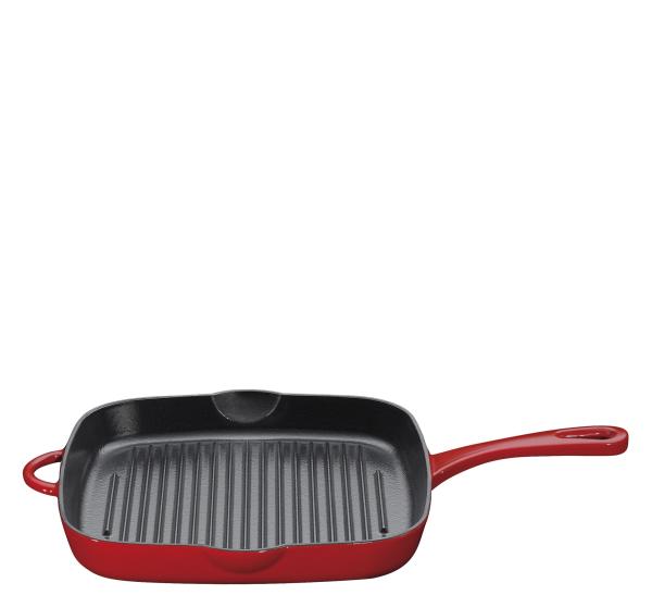 Provence - Guss - Grillpfanne hoch quadratisch rot